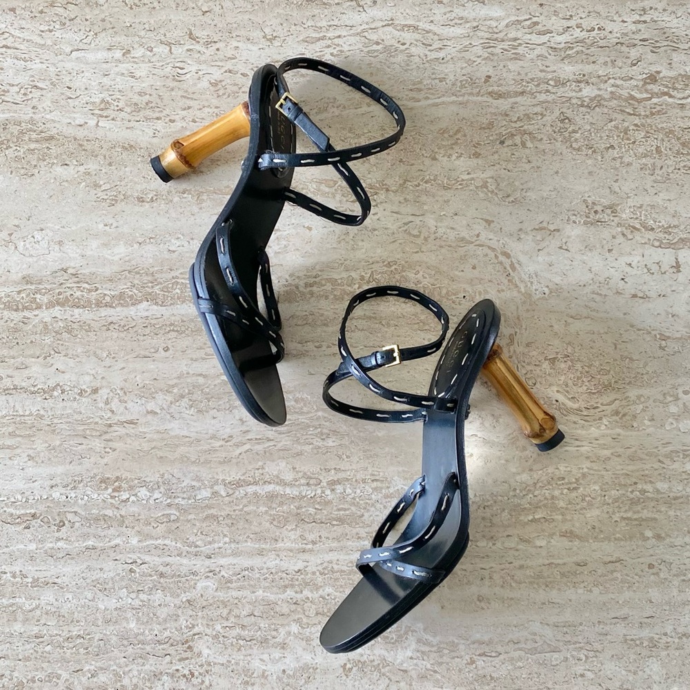 Vintage Gucci Tom Ford-era Bamboo Heel Sandals